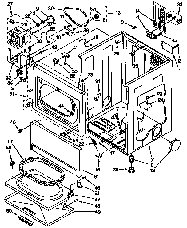 Kenmore 36396593400 cabinet parts diagram