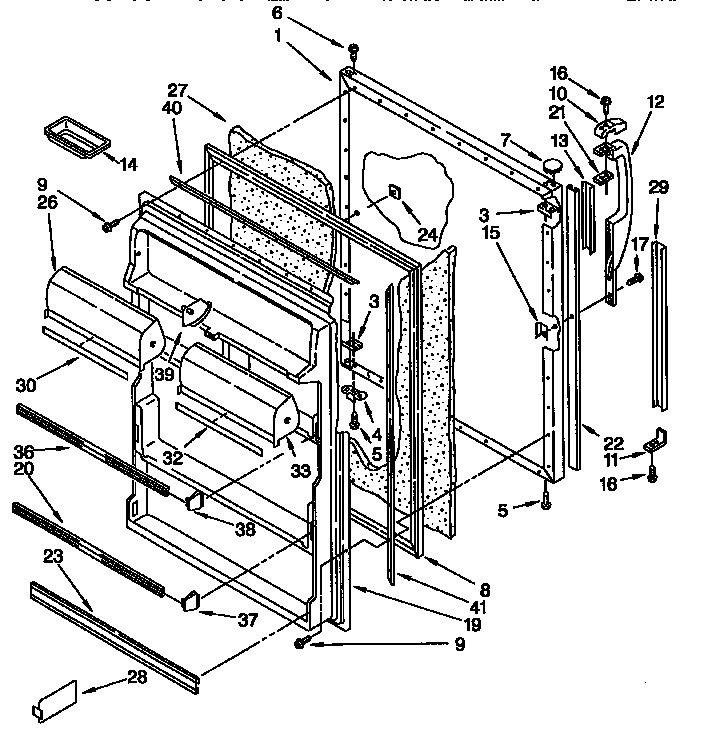 Kenmore 1069738862 refrigerator door parts diagram