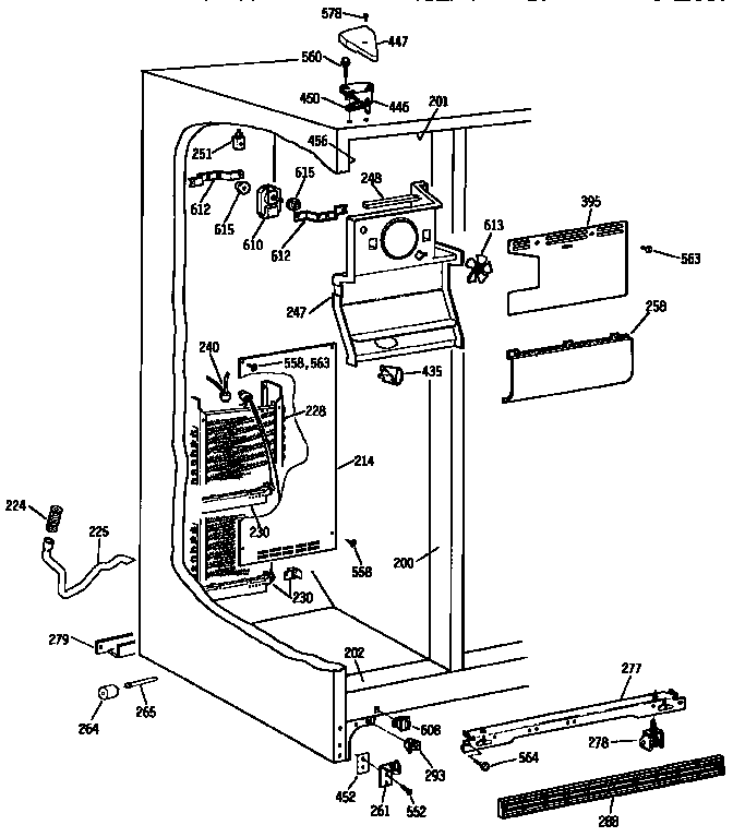 Kenmore 3639544383 freezer section diagram
