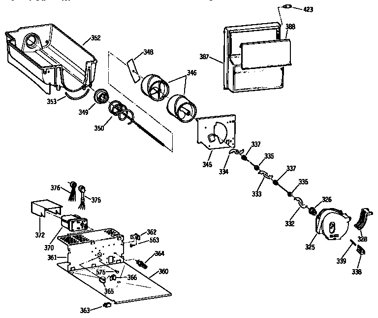 Kenmore 3639544383 ice bucket diagram