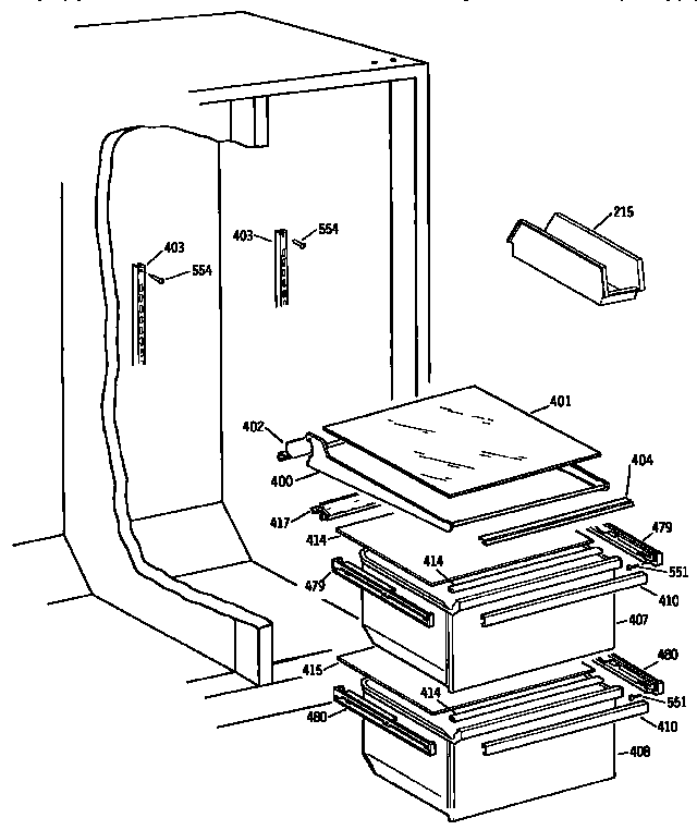 Kenmore 3639544383 fresh food section diagram