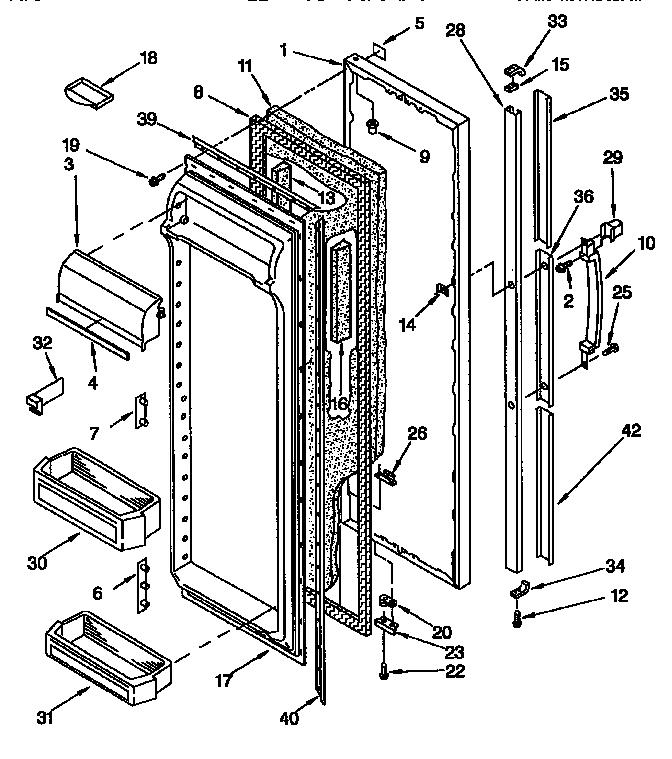Kenmore 1069542811 refrigerator door parts diagram