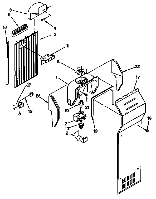 Kenmore 1069542811 air flow parts diagram