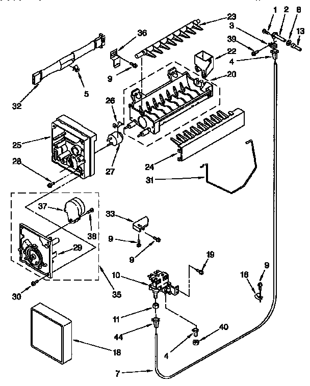 Kenmore 1069542811 icemaker parts diagram