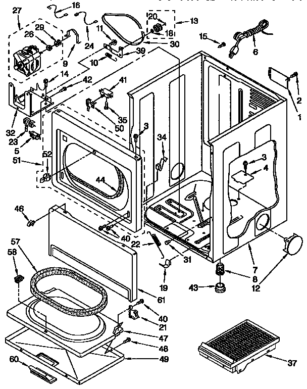 Kenmore 11097590810 cabinet parts diagram