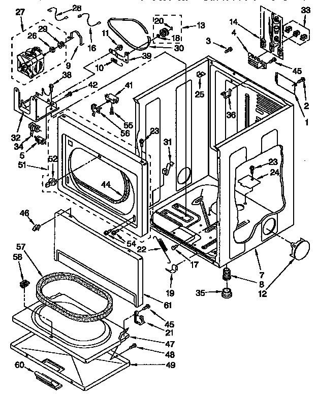 Kenmore 11096593410 cabinet parts diagram