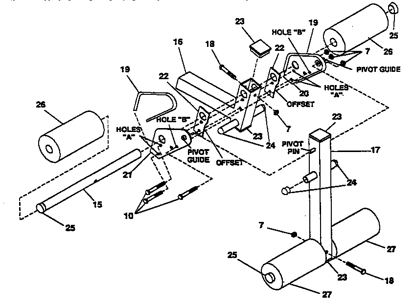 DP 15-7300A leg lift assembly diagram