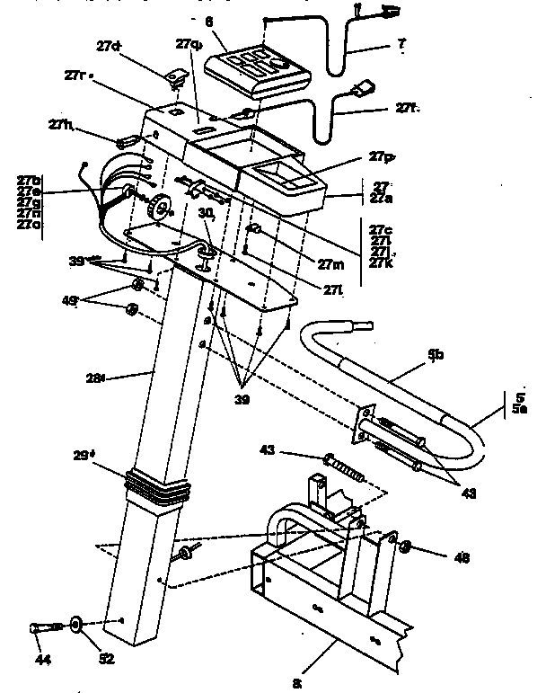DP 21-3688A front support and control panel diagram