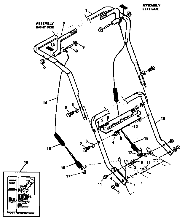 Sears 536886620 handle assembly repair parts diagram
