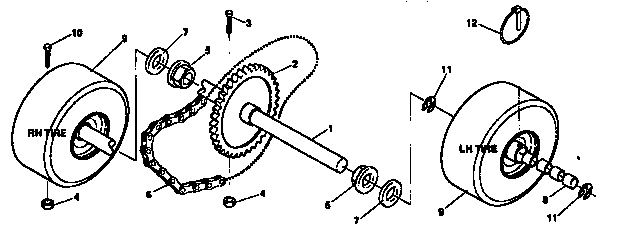Sears 536886620 wheel assembly repair parts diagram
