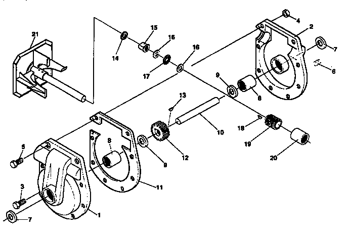 Sears 536886620 gear box repair parts diagram