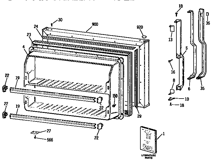 Kenmore 3639644280 freezer door diagram