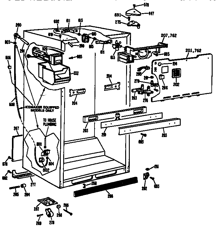 Kenmore 3639734717 cabinet parts diagram