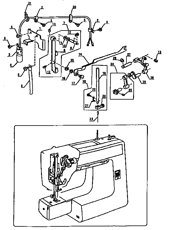 Kenmore 38512612090 needle bar assembly diagram