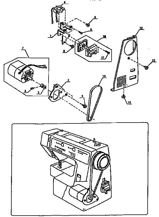 Kenmore 38512612090 motor assembly diagram