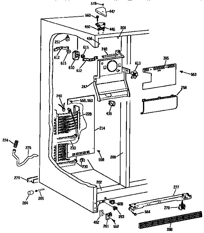 Kenmore 3639534783 freezer section diagram