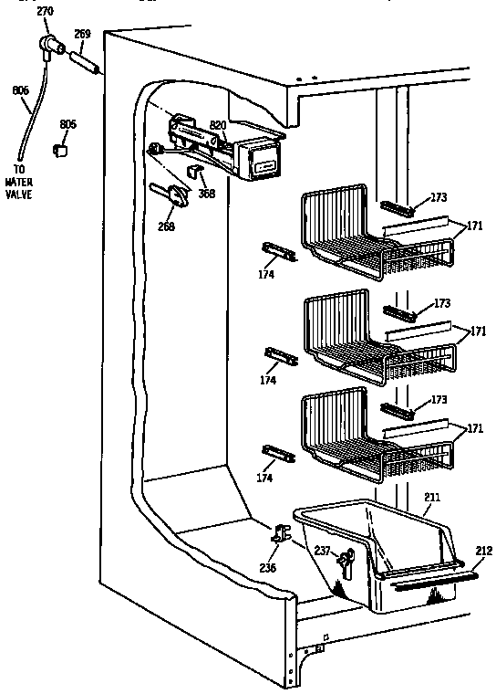 Kenmore 3639534783 freezer section diagram