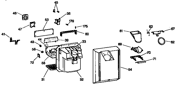 Kenmore 3639530713 dispenser diagram