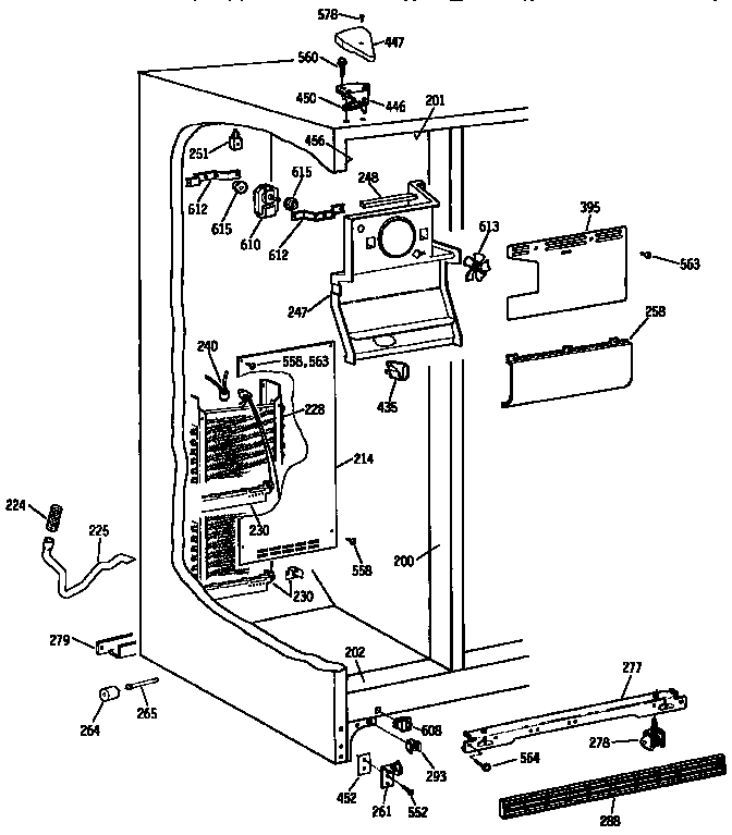 Kenmore 3639530713 freezer section diagram