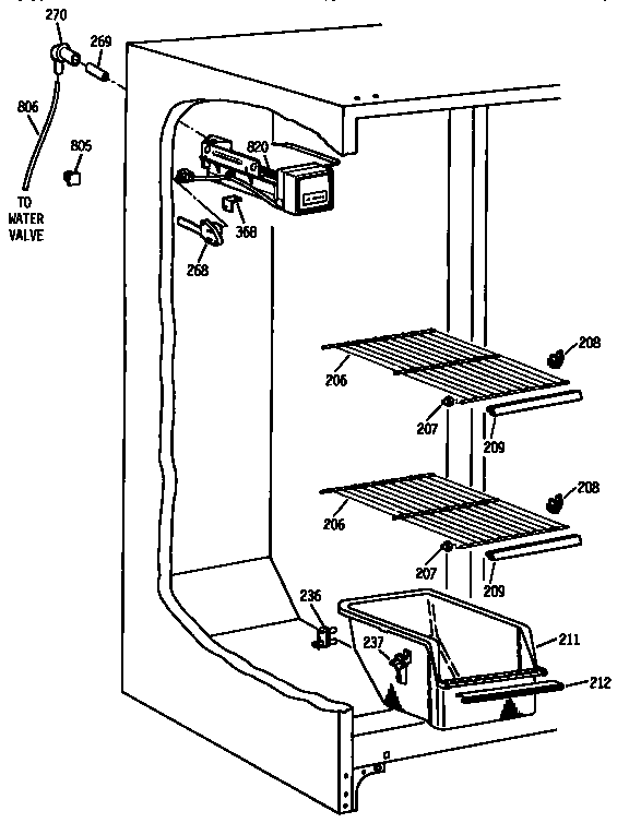 Kenmore 3639530713 freezer section diagram