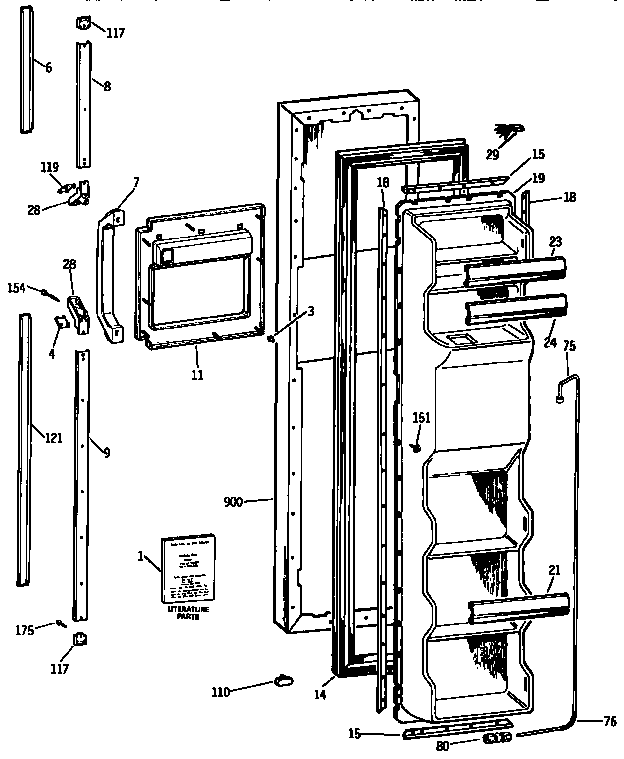 Kenmore 3639572713 freezer door diagram