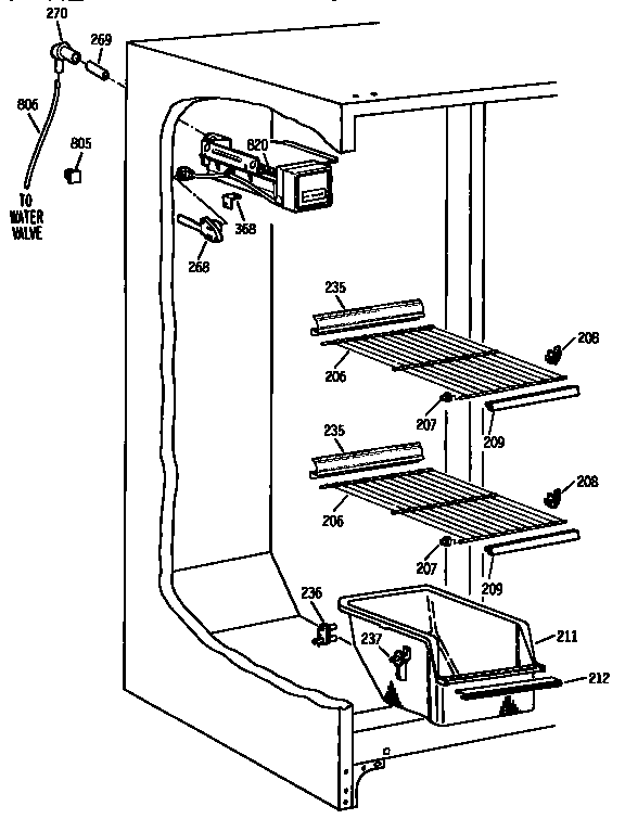 Kenmore 3639572713 freezer section diagram