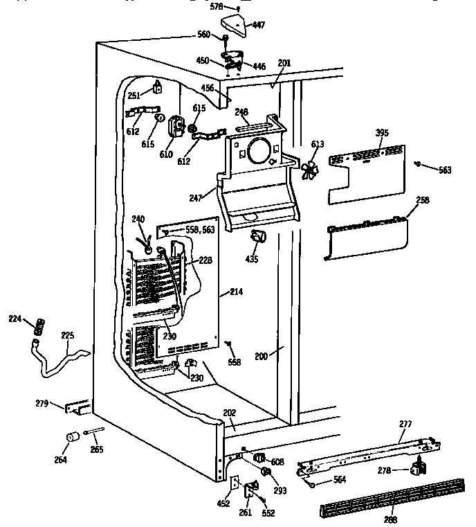 Kenmore 3639532723 freezer section diagram