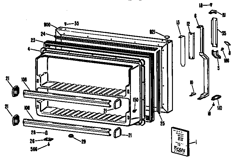 Kenmore 3639734727 freezer door diagram