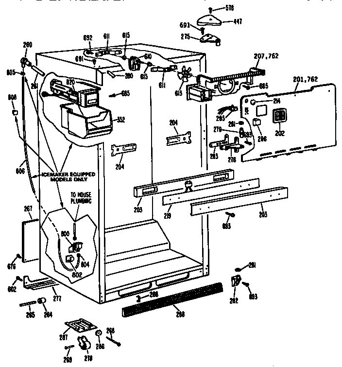 Kenmore 3639734727 cabinet parts diagram
