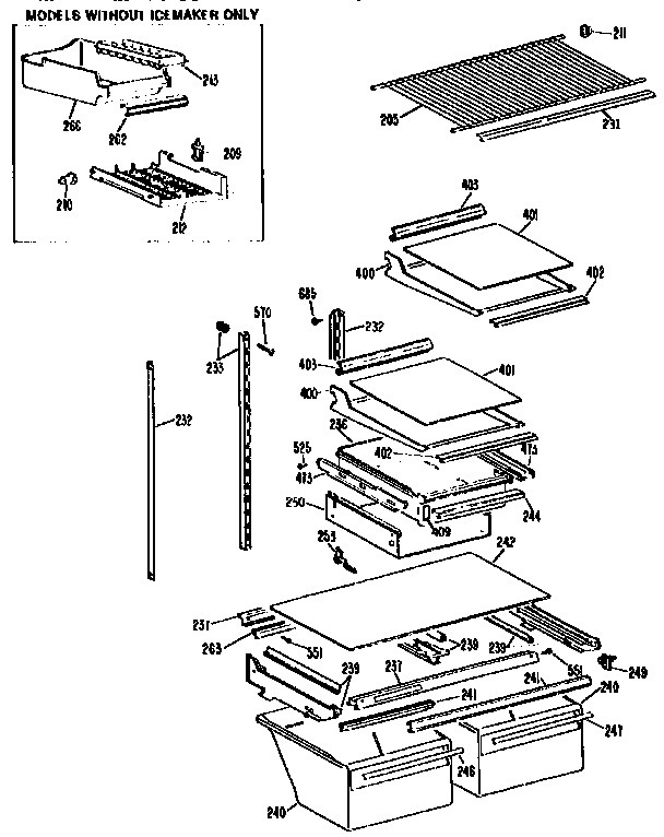 Kenmore 3639734727 shelf parts diagram
