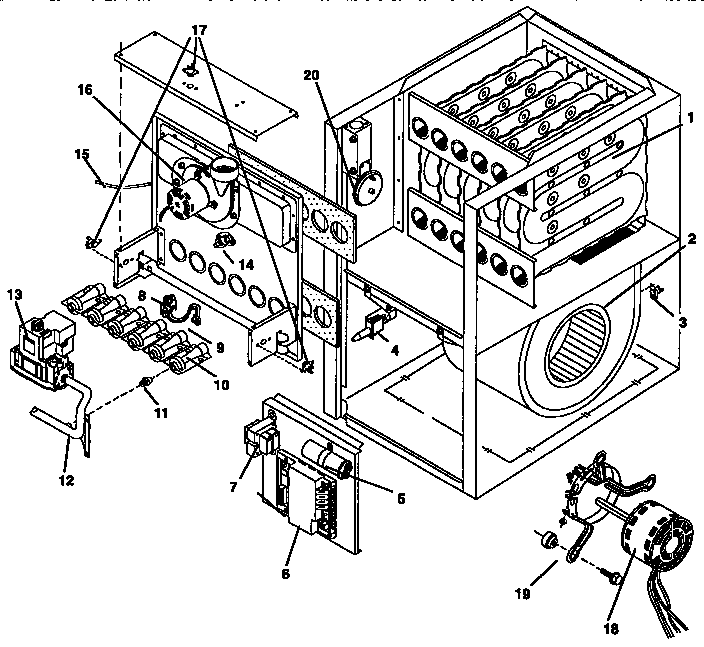 ICP NTC5125BFB2 functional replacement parts diagram