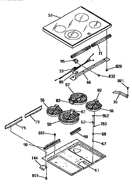 Kenmore 3639584990 main top section diagram