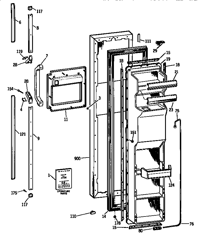 Kenmore 3639537713 freezer door diagram
