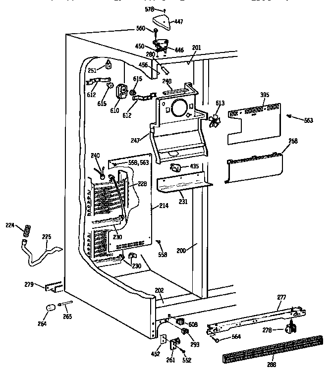 Kenmore 3639537713 freezer section diagram