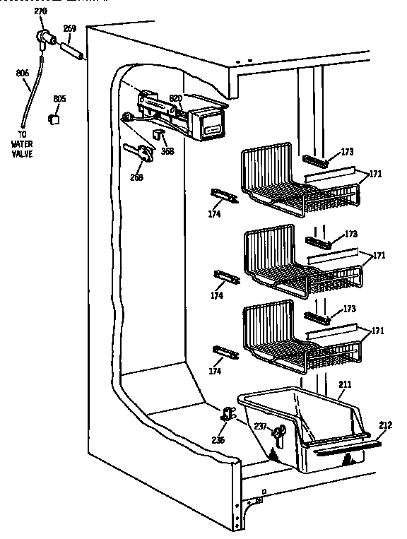 Kenmore 3639537713 freezer section diagram