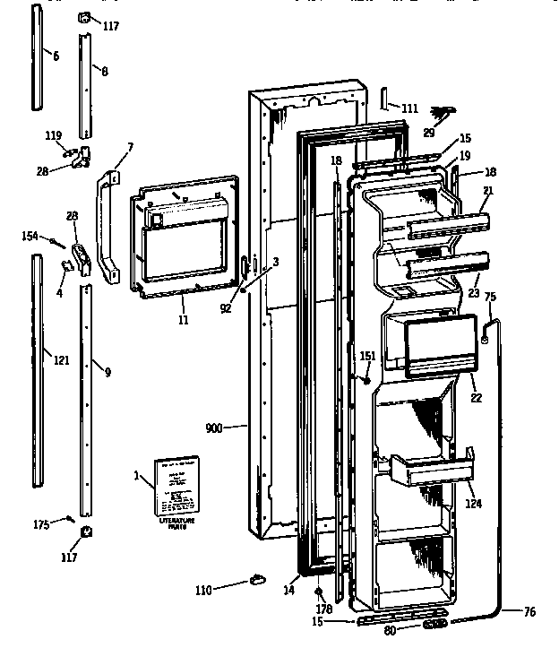 Kenmore 3639537813 freezer door diagram