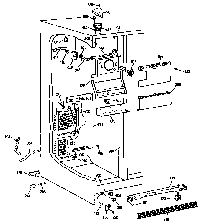 Kenmore 3639537813 freezer section diagram