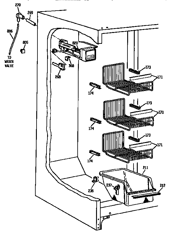 Kenmore 3639537813 freezer section diagram