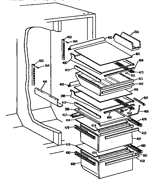Kenmore 3639537813 fresh food section diagram