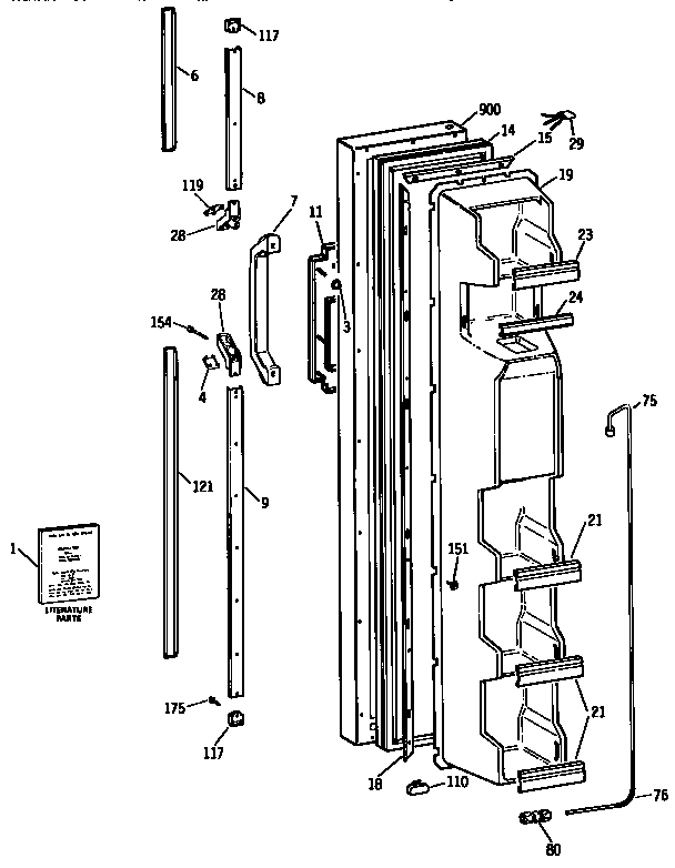 Kenmore 3639542683 freezer door diagram