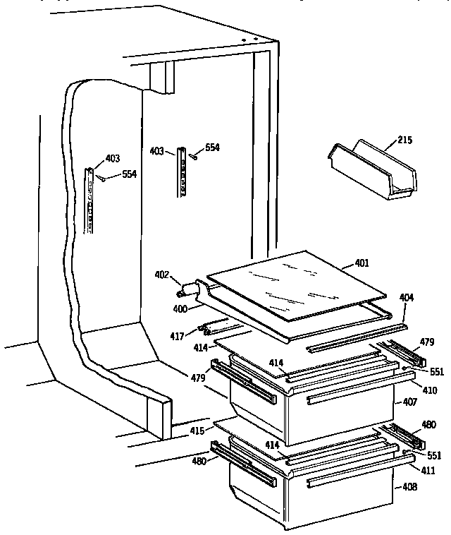 Kenmore 3639542683 fresh food section diagram