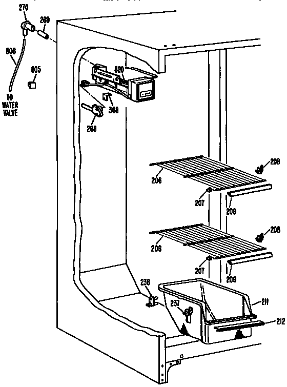 Kenmore 3639542623 freezer section diagram