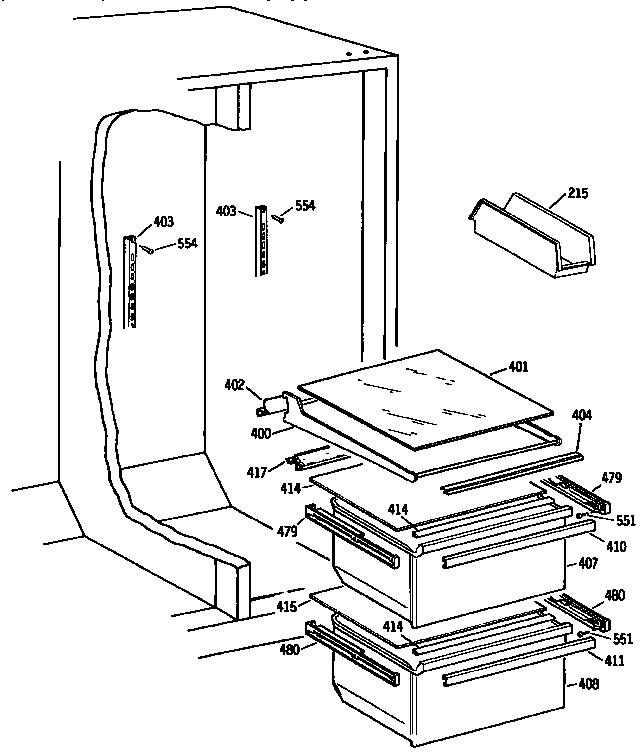 Kenmore 3639542623 fresh food section diagram