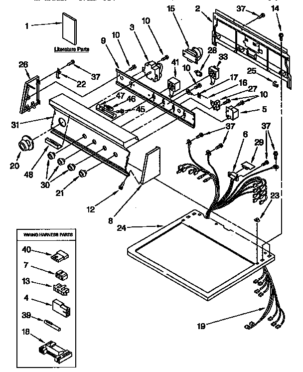 Kenmore 11097593210 top and console parts diagram