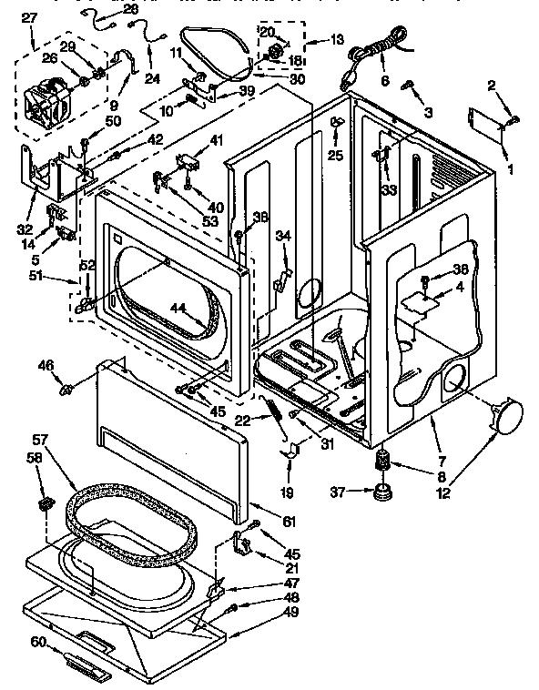 Kenmore 11097593210 cabinet parts diagram