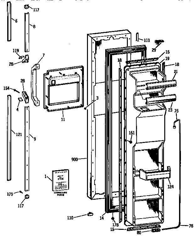 Kenmore 3639537723 freezer door diagram