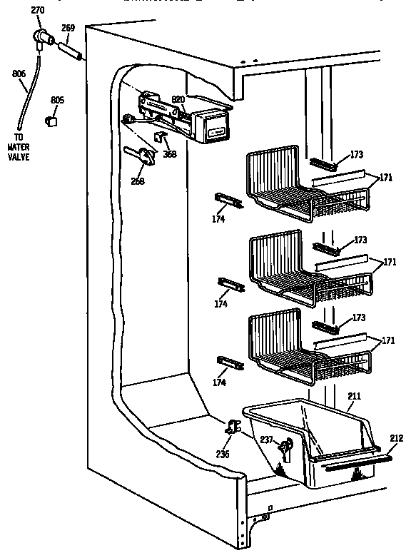 Kenmore 3639537723 freezer section diagram