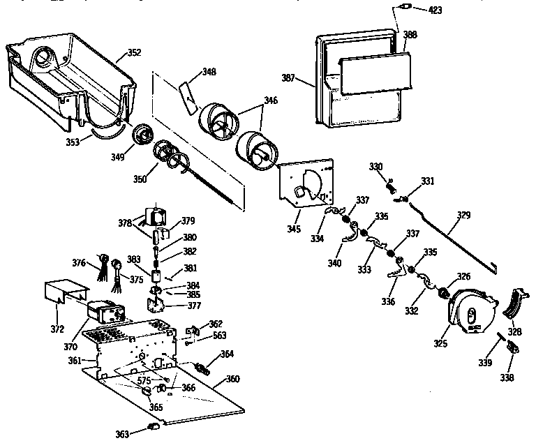 Kenmore 3639537723 ice bucket diagram