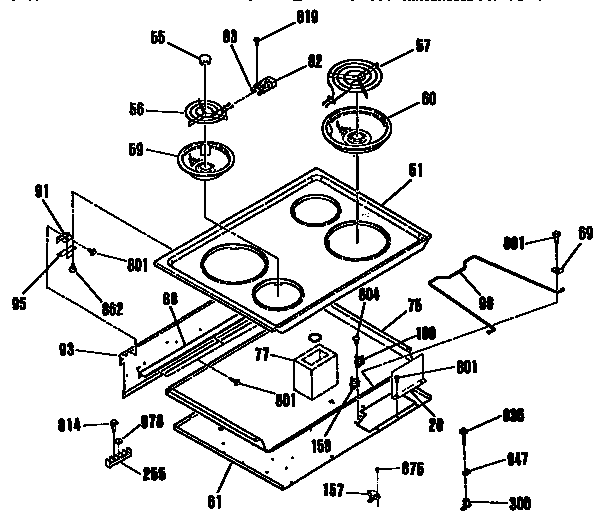 Kenmore 9114554590 main top section diagram