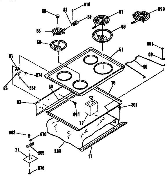 Kenmore 9114524190 main top section diagram